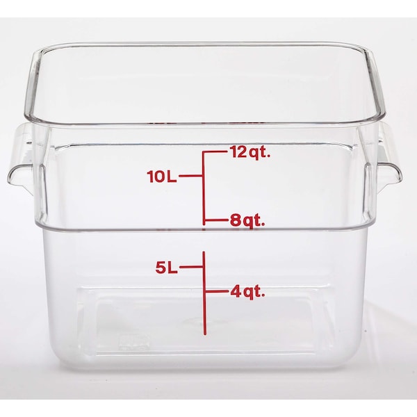 Cambro Cambro 12 qt. Clear Measuring Plastic Square Container, PK6 12SFSCW135 - main